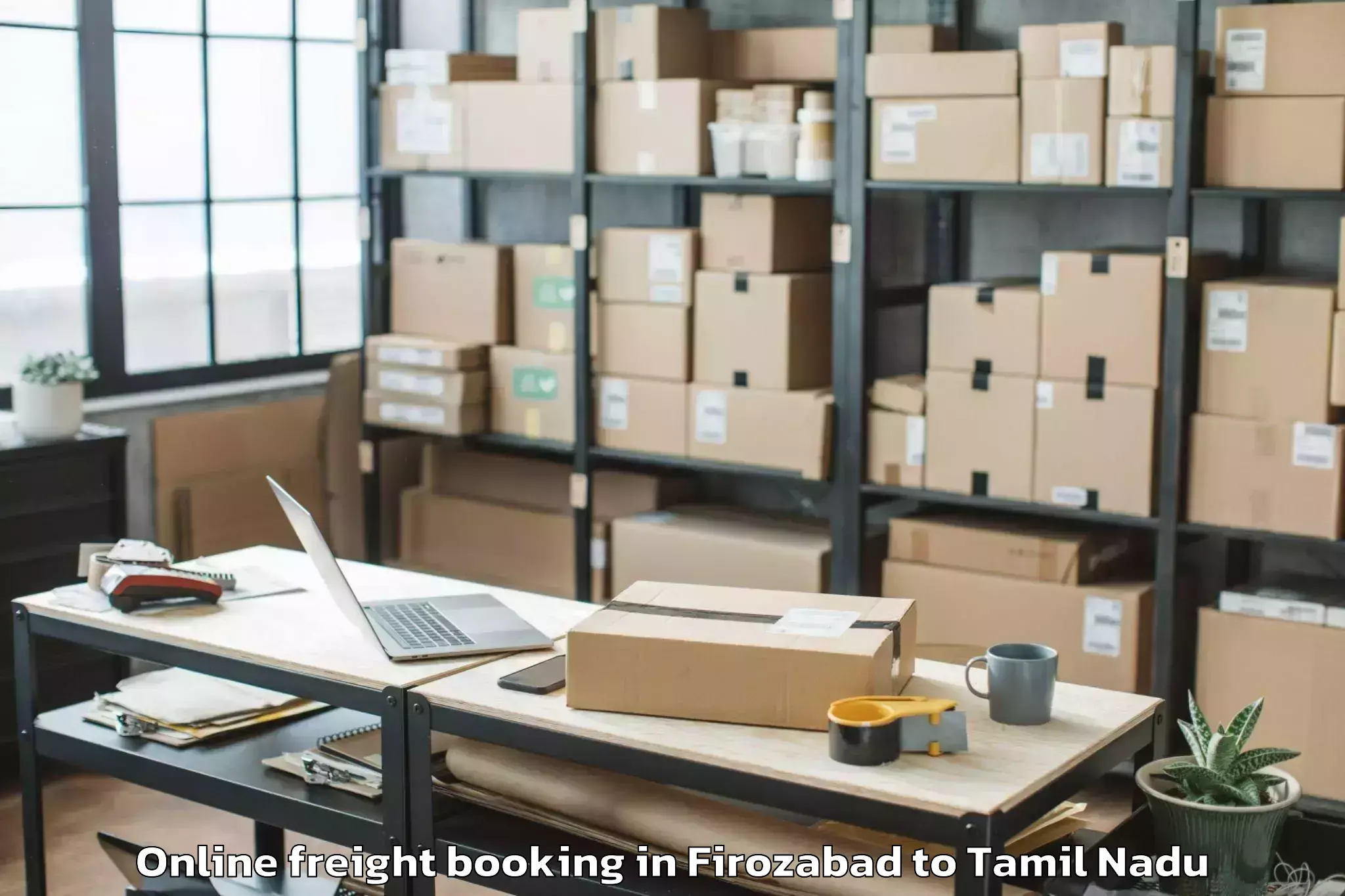 Hassle-Free Firozabad to Manachanallur Online Freight Booking